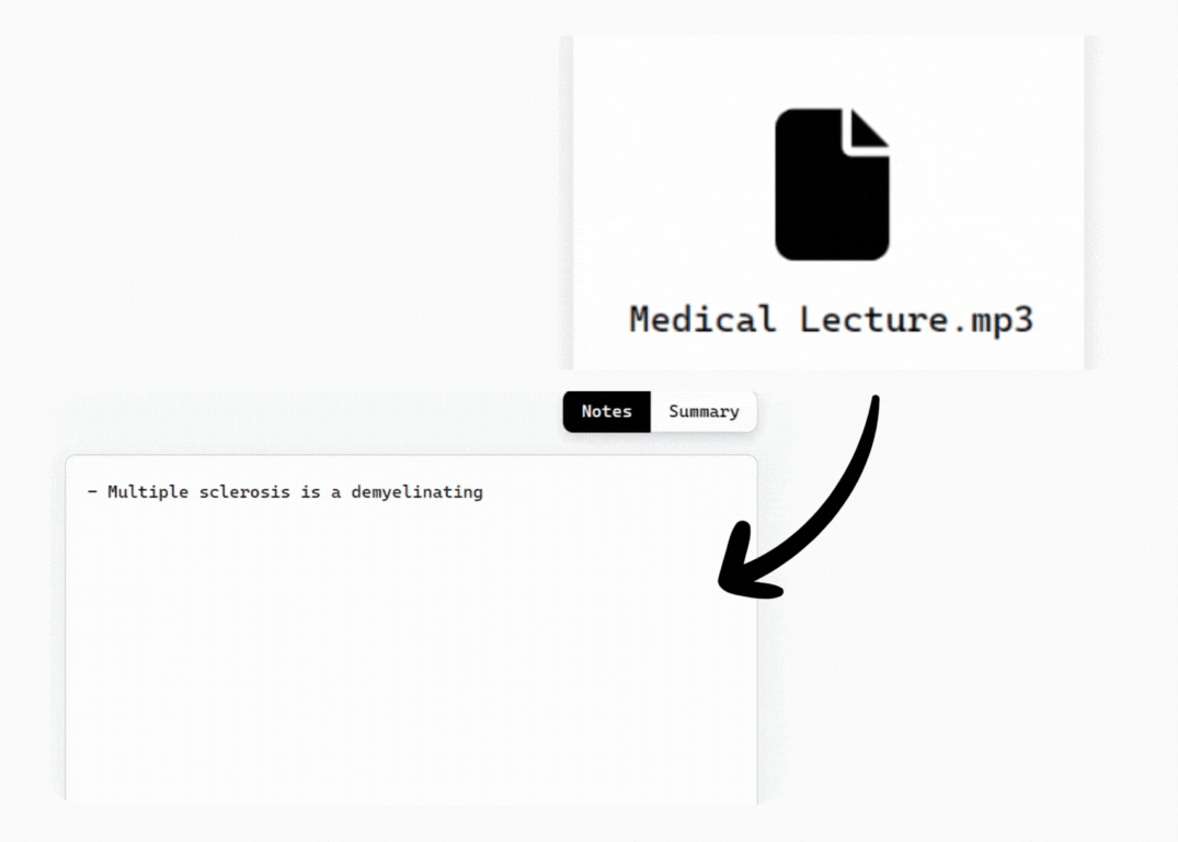Compt AI GIF of a Medical Lecture being turned into notes.